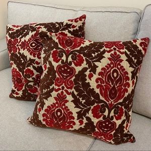 Damask throw pillows - set of 2